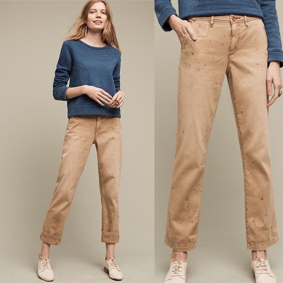 Anthropologie Pants - ANTHROPOLOGIE Pilcro Hyphen Glitter Painted Chinos